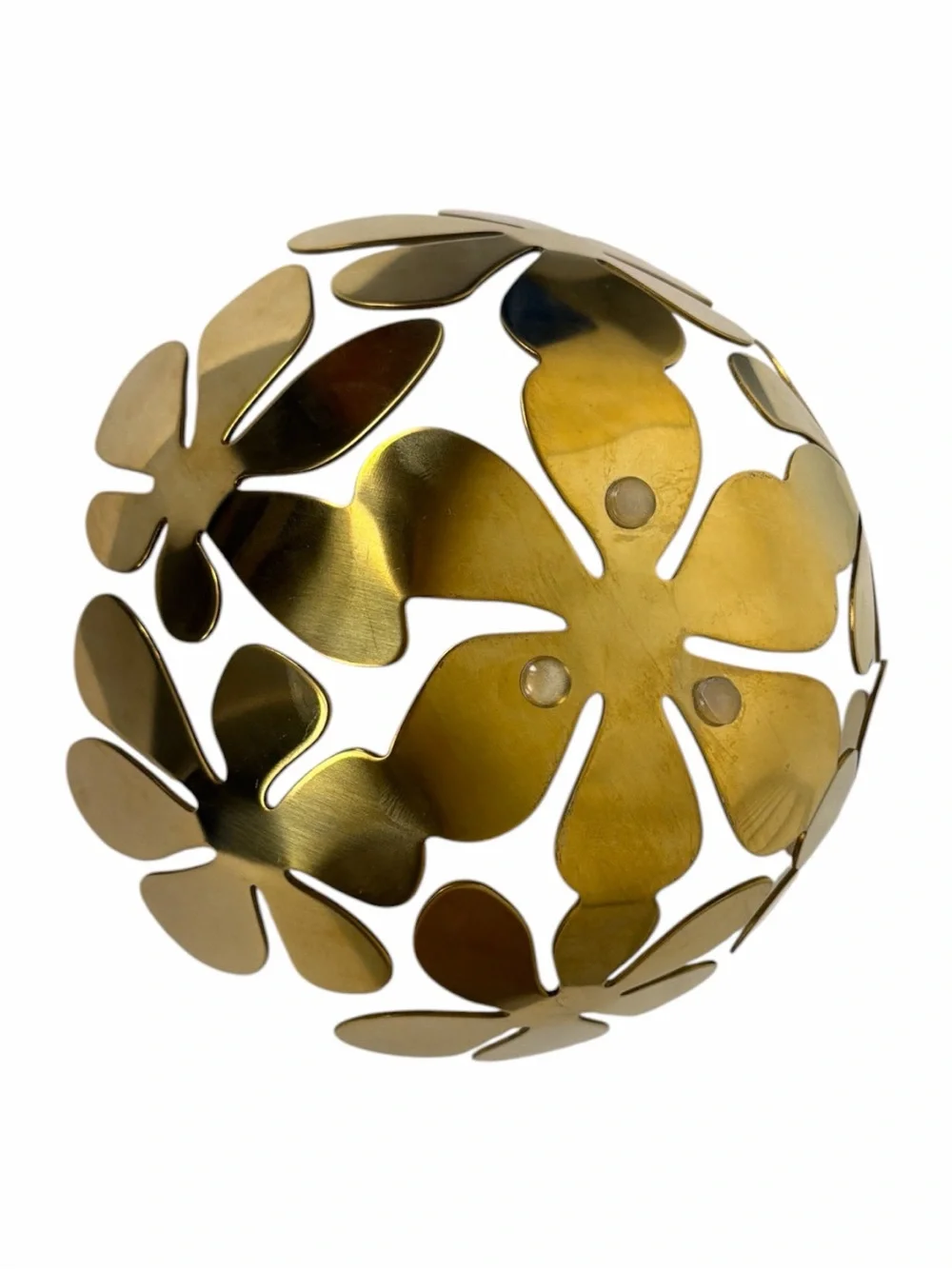 IKEA STOCKHOLM Gold Metal Floral Bowl | Monika Mulder Centerpiece Decor